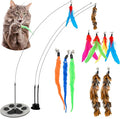 Suction Cup Cat Toys for Indoor Cats Interactive Suction Cup Cat Wand Toy Feather Teaser for Indoor Cats & Kittens Multi Surface Base for Hands Free Play