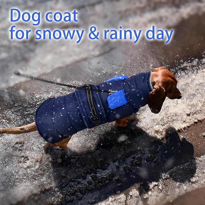 MIGOHI Waterproof Dog Winter Coat - Thick Dog Fleece Jacket with Reflective Strips, Warm Winter Snowsuit Sweater for Small Dogs,Machine Washable,French Bulldog,M,DarkBlue