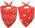Realeaf Valentine's Day Dog Bandanas 2 Pack, Reversible Heart Dog Scarf for Boy and Girl, Premium Durable Fabric, Holiday Love Bandana for Large and Extra Large Dogs Pets (X-Large)