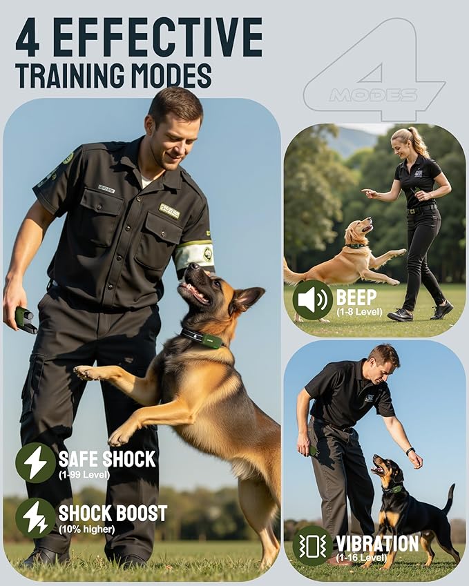 Jugbow Dog Shock Collar - 4500FT Dog Training Collar with Remote, IPX8 Waterproof Electric Dog Collar with 4 Training Modes, Security Lock, Rechargeable eCollar for 10-120lbs Small Medium Large Dogs