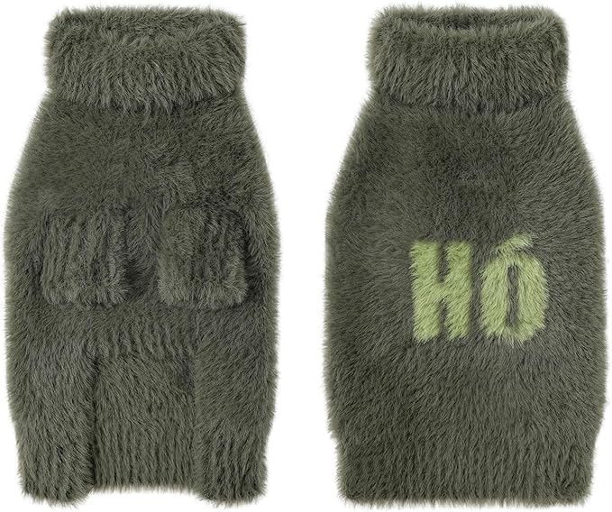 Small Dog Furry Pullover Sweater, Classic Turtleneck Dog Clothes for Cold Weather Cute Warm Pet Clothes for Chihuahua, Bulldog, Dachshund, Pug Green Medium