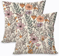 2 Pcs Vintage Floral Throw Pillow Covers, Spring Decorative Throw Pillow Cases Boho Cushion Covers Rustic Decoration for Couch Sofa Bed Bedroom Apartment Dorm Living Room Office Home Decor