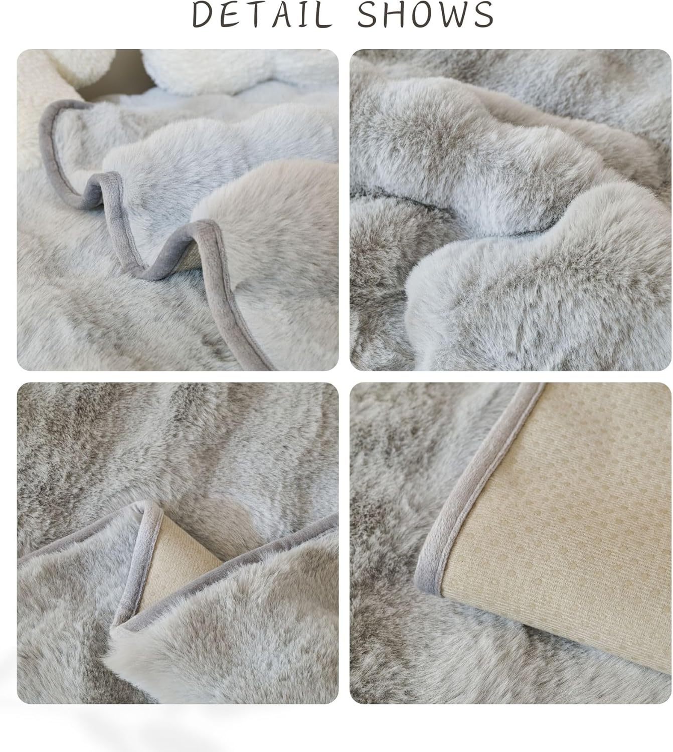 Faux Fur Couch Cover Fuzzy Soft Plush Thick Bubble Sofa Cover Luxury Sectional Couch Covers Luxury Anti-Slip Sofa Slipcover Washable Furniture Protector (Light Grey,28"x82")