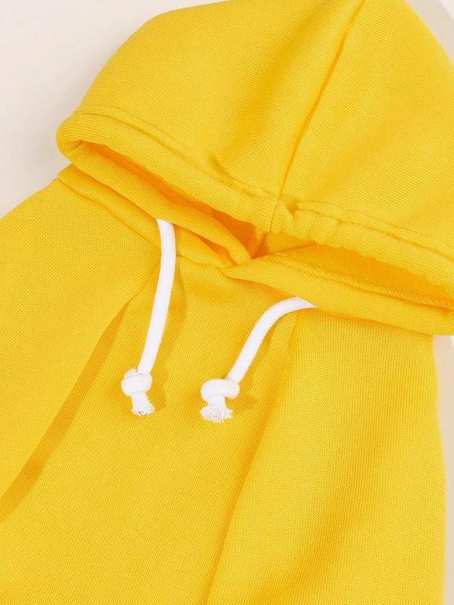 QWINEE Basic Dog Hoodie Sweatshirt Puppy Sweater Warm Cat Costumes Pet Clothes for Chihuahua Puppy Kitten Small Medium Dogs Yellow Large
