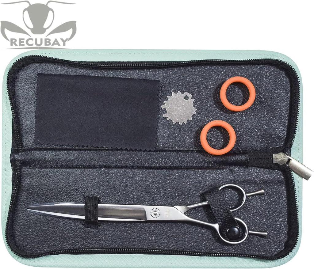 Left Handed Matte Deluxe Dog Grooming Scissors Great Grooming Shears for All Breeds,Design For Professional Groomer. (7.5" Curved Lefty)