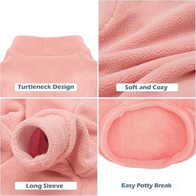 Dog Sweater, 3 Pack Dog Sweaters for Small Dogs Girl Boy, Ultra Soft Warm Puppy Clothes Dog Coat for Winter (Peach+Lt Camel+Pink, XX-Small)