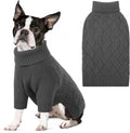 SUNFURA Dog Sweater, Medium Dog Sweaters Doggie Pullover for Fall Winter, Fleece Pet Christmas Sweaters for Holiday, Warm Turtleneck Knitwear for French Bulldog, Boston Terrier, Grey M