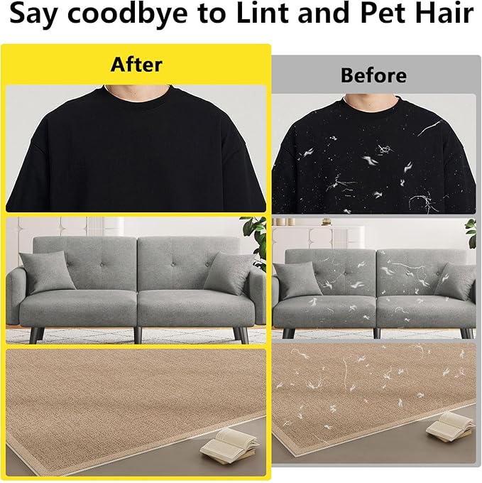 Upgraded Pet Hair Removal Gloves for Cats & Dogs, Five-Finger Electrostatic Reusable Magic Brush for Effortless Pet Hair Remover Tool on Carpet, Clothing, Laundry, Couch, Car Seat