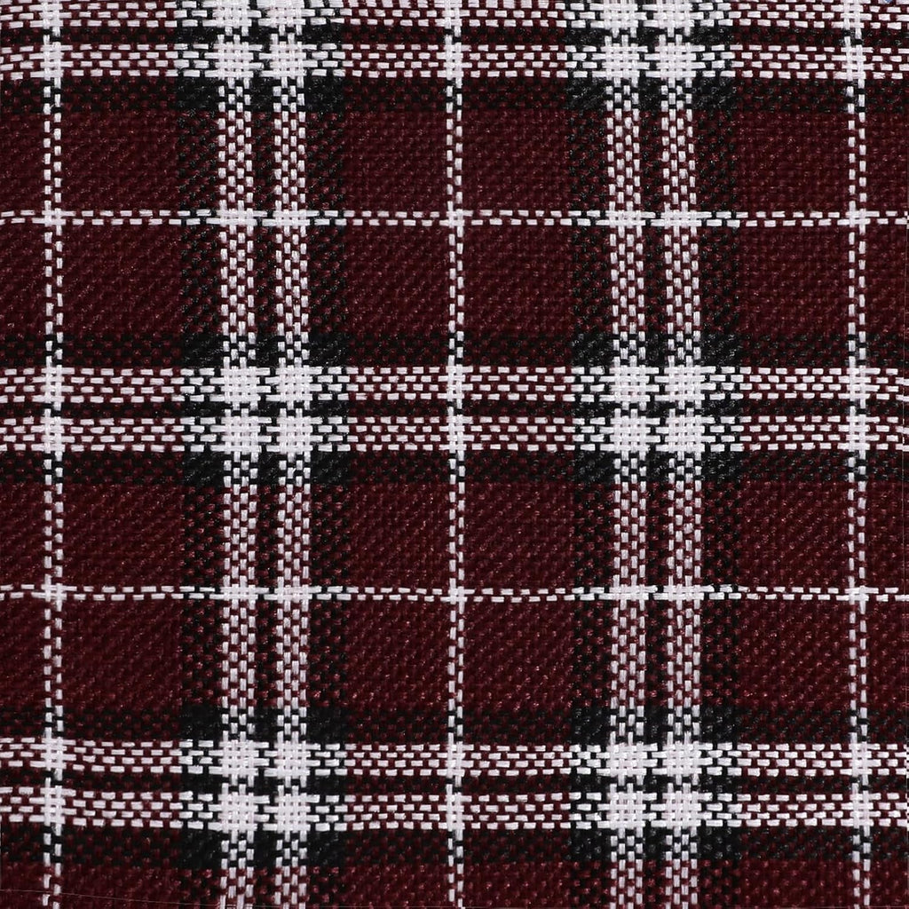 AAAAAcessories D-Shaped Chair Cushions, 2" Thick Dining Chair Pads with Ties and Removable, Machine-Washable Cover, 17" x 16", Set of 6, Red Checkered