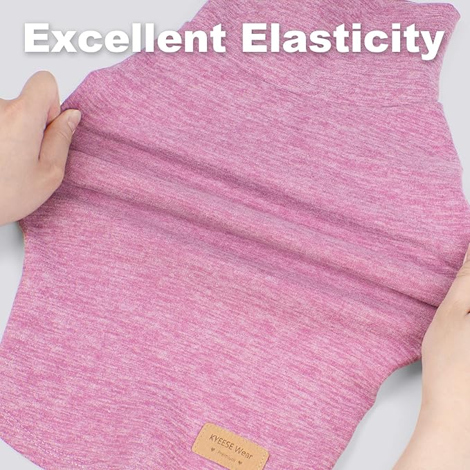 KYEESE 2Pack Dog Sweater Soft Dogs Clothes Warm Dachshund Clothes Turtleneck Pets Coats Dog Sweaters for Small Dogs Girl Pullover Small Pet Sweaters Stretchy Pet Sweatshirt