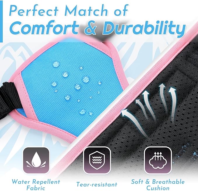 Eagloo Dog Harness Small Sized Dog, No Pull Service Vest with Reflective Strips and Control Handle, Adjustable and Comfortable for Walking, No Choke Pet Harness with 2 Metal Rings, Pink & Blue, S