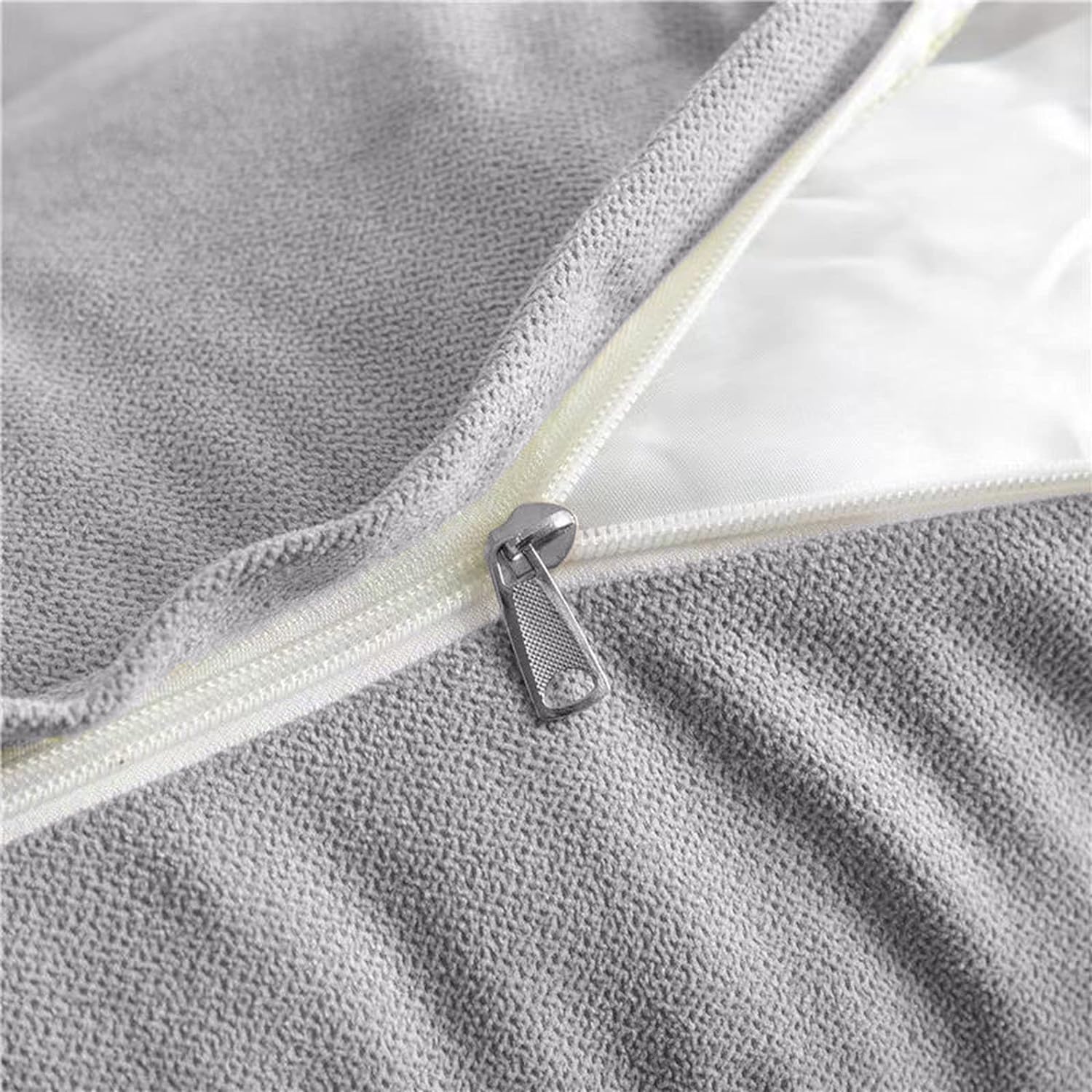 Triangular Reading Bed Rest Pillow Large Bolster Cushion Headboard Backrest Wedge Pillow with Removable Cover and Two Large Side Pockets (Chalk Grey, Twin: 39 x 8 x 20 inches)