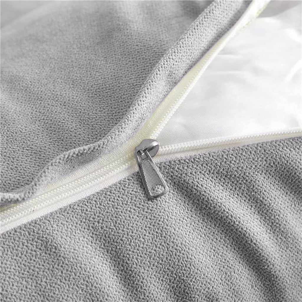 Triangular Reading Bed Rest Pillow Large Bolster Cushion Headboard Backrest Wedge Pillow with Two Detachable Roll Pillows for Neck & Lumbar Support (Chalk Grey, King: 77 x 8 x20 inches)