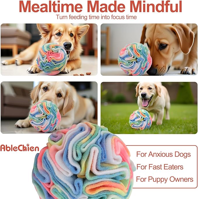 Snuffle Ball for Dogs, Puppy Treat Toy, Interactive Foraging Puzzle Ball Toy, Enrichment Toys for Large Dogs, Sniffle Interactive Treat Balls