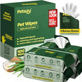 400 Dog Wipes for Paws and Butt Ears Eyes | Organic Pet Wipes for Dogs | Unscented Dog Wipes Cleaning Deodorizing | Extra Thick Paw Wipes for Dogs Cats Pets | Bonus Glove Wipes Included