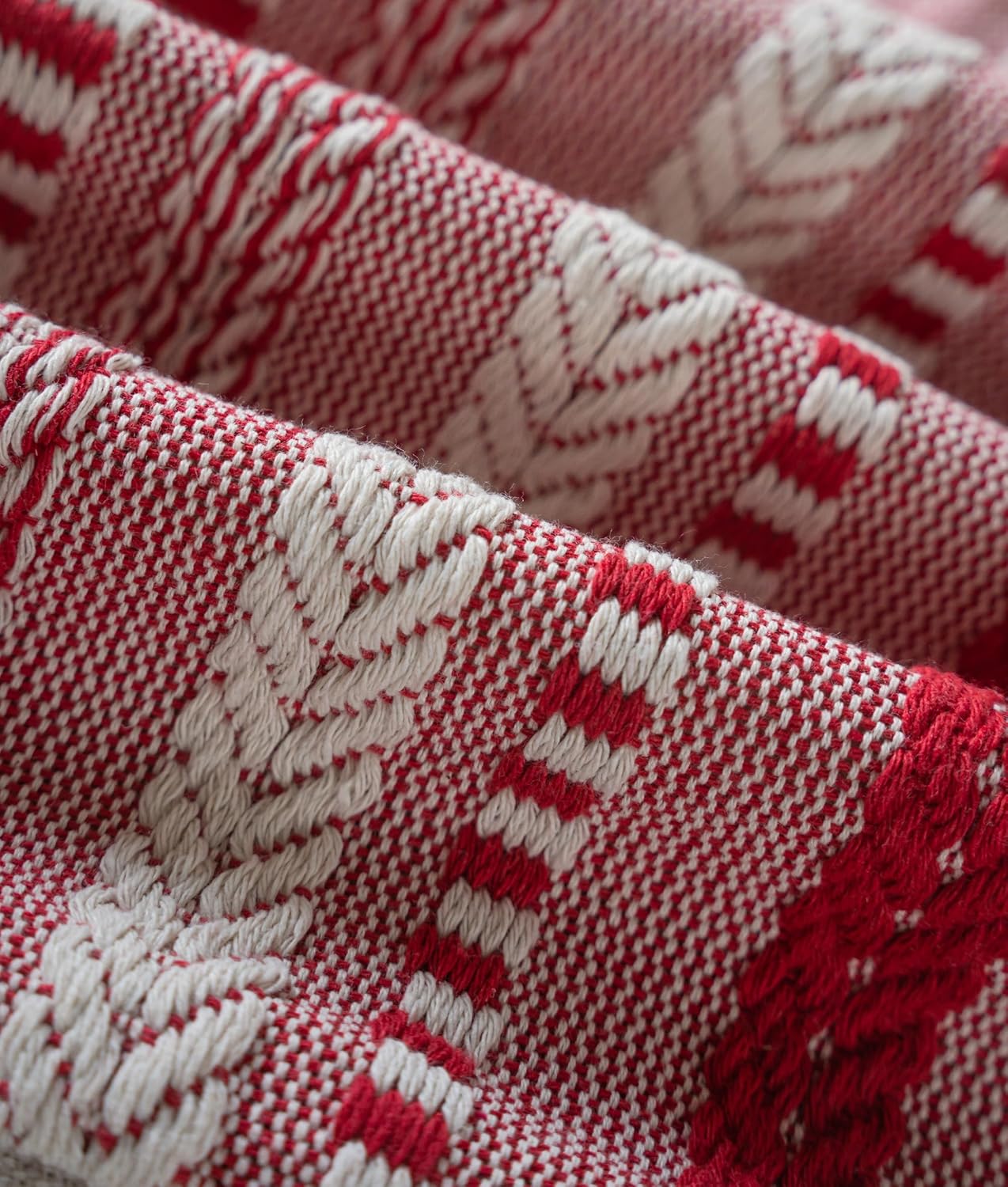 Christmas Pillow Covers 20x20 Inch Set of 2, Farmhouse Boho Christmas Decorative Couch Pillow Cases, Red Accent Pillows of Bed, Sofa Bedroom Living Room Home Decor Cushion Cover