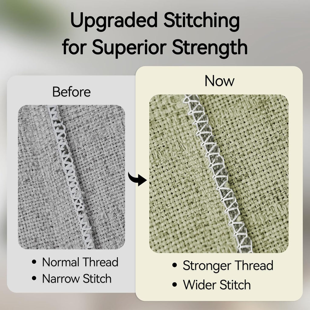 a moment Linen Pillow Covers Set of 2,Boho Farmhouse Throw Pillowcases Neutral Textured Decorative Covers for Couch Sofa,Soft Linen Blend Accent Case Cushion Home Decor 26"x26"Seeding Green