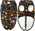 Aiboria Winter Dog Coat Windproof Fleece Jacket with Chest Strap Dog Vest Harness Halloween Black XL