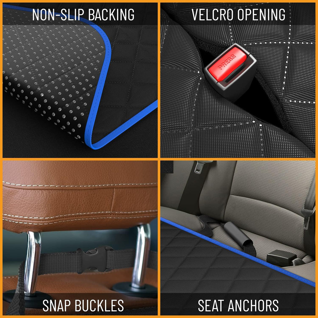 Active Pets Blue XL Dog Car Hammock Back Seat Cover, Waterproof Backseat Cover Protector for Truck Bench Rear of Sedans or SUVs, Essential Pet Supplies Vacuum or Wipe Clean, Machine Washable