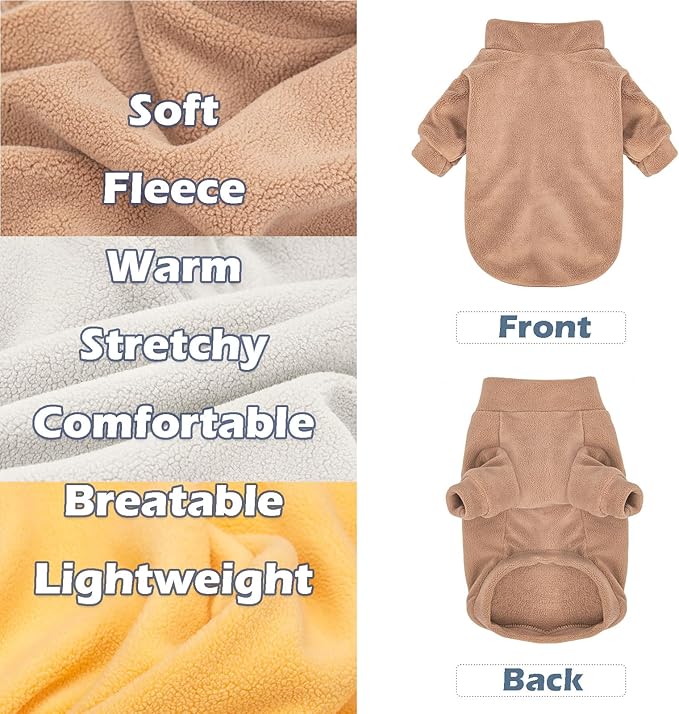 Dog Sweater, 3 Pack Dog Sweaters for Small Dogs Girl Boy, Ultra Soft Warm Puppy Clothes Dog Coat for Winter (Camel+Beige+Yellow, Large)
