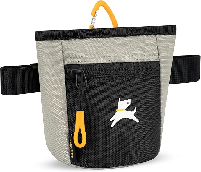 OllyDog Goodie Treat Bag, Dog Treat Pouch, Waist Belt Clip for Hands-Free Training, Magnetic Closure, Dog Training and Behavior Aids, Three Ways to Wear (Wasabi Stone)