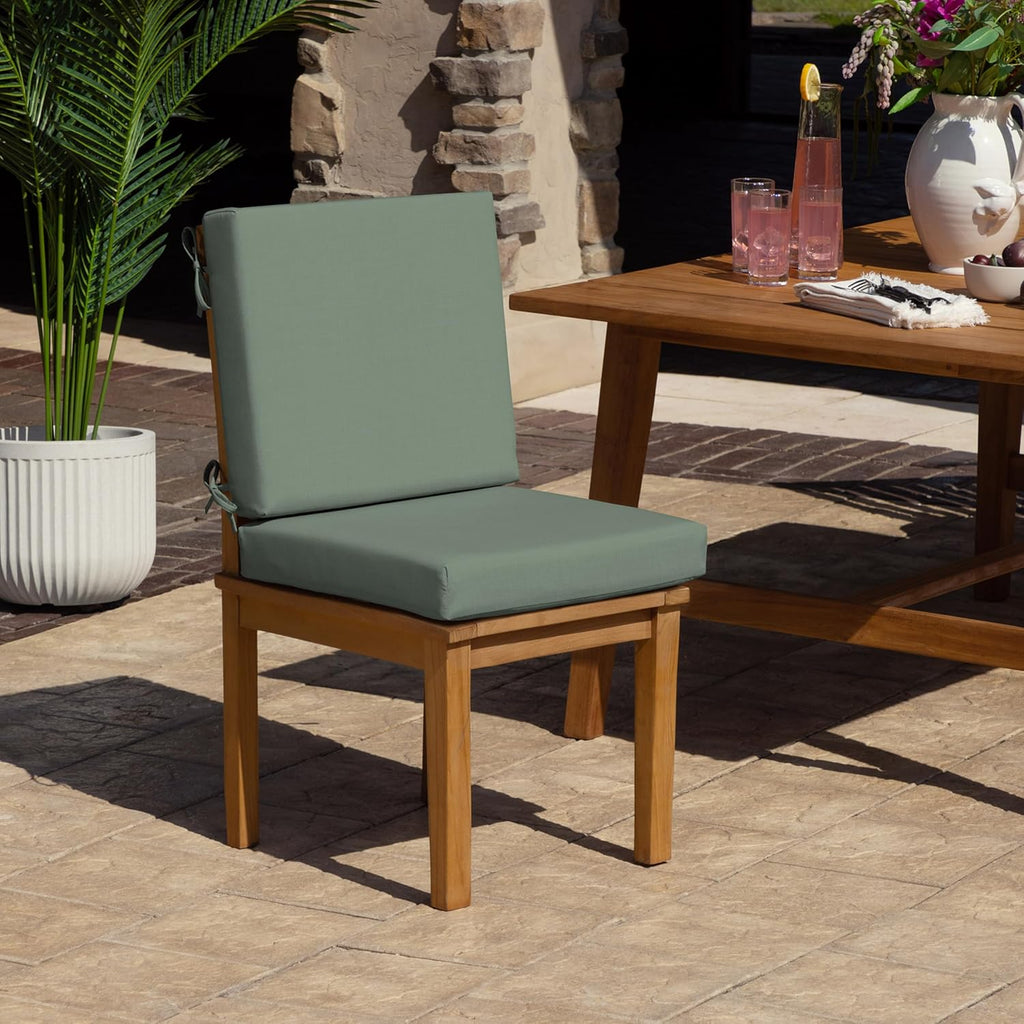 Arden Foam Outdoor Dining Chair Cushion, 20 x 20, Made with ProFoam, Rain-Proof, Fade Resistant, Sage Green Texture