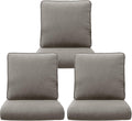 Outdoor Chair Cushions 3 Packs - Outside Durable Thick Replacement Back and Seat Cushion 22x24 with Zipper Cover for Patio Glider Rocking Chairs Loveseat Couch – Grey/Regular