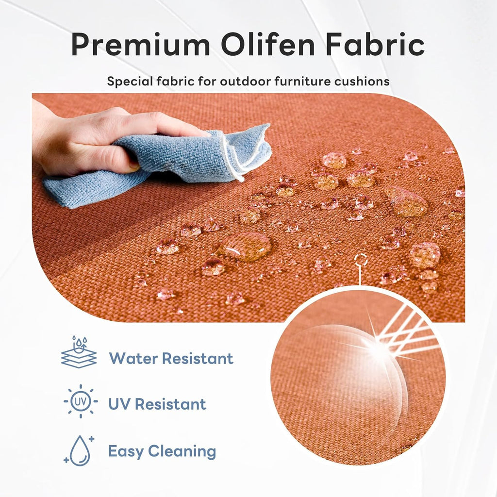 6" Thicker Outdoor Chair Cushion 5 Sets - 24" *24" *6" Waterproof Patio Furniture Cushions with Removable Cover, 28D High Density Sponge Filling Thicken Outdoor Patio Cushions - Orange