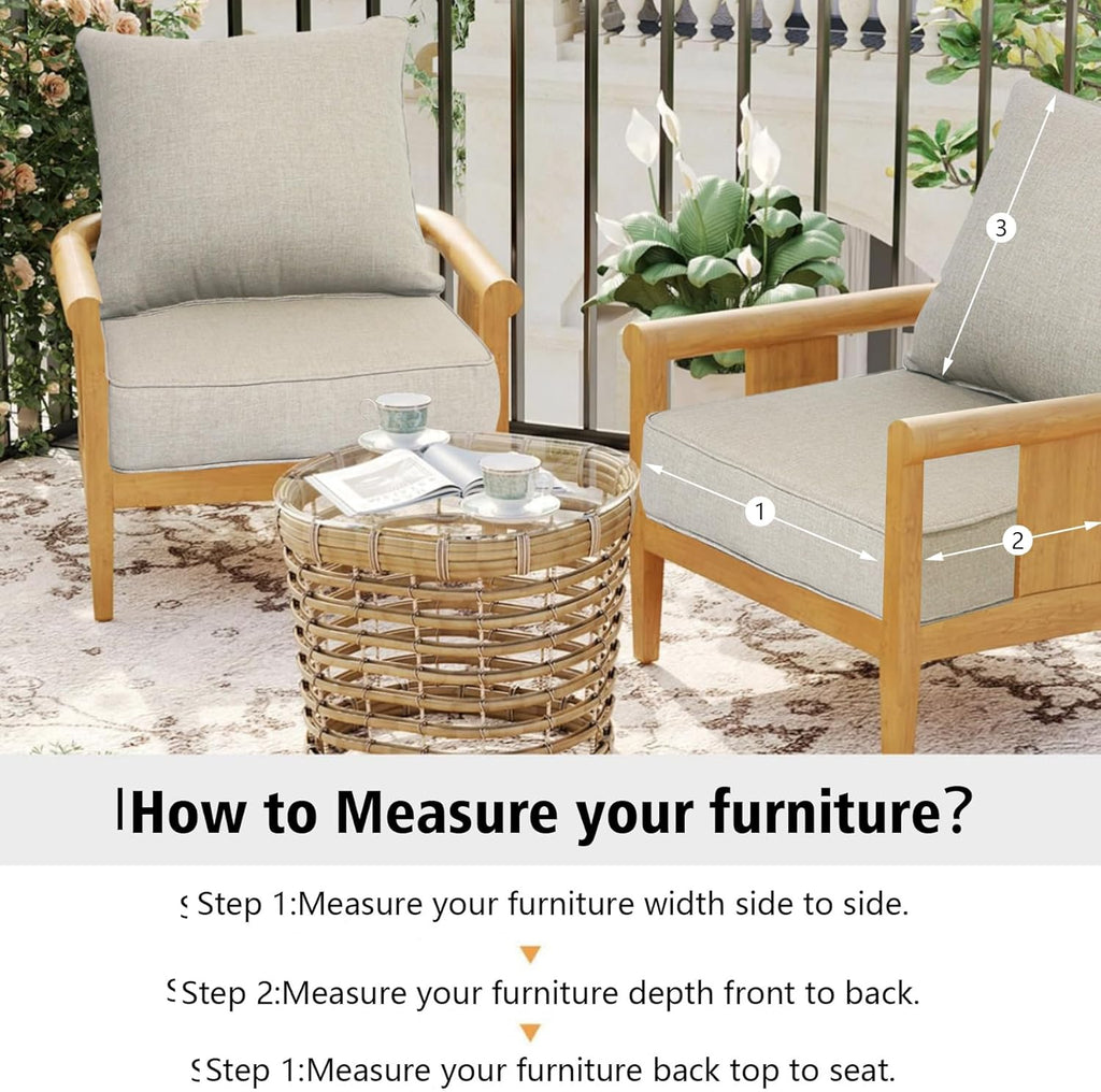 Outdoor 22x24 Inch Deep Seat Patio Cushion Set Outdoor Chair Cushions with Fade Resistant and Removable Cover for with Most Patio Furniture and homedepot Furniture Riverbed 2Sets