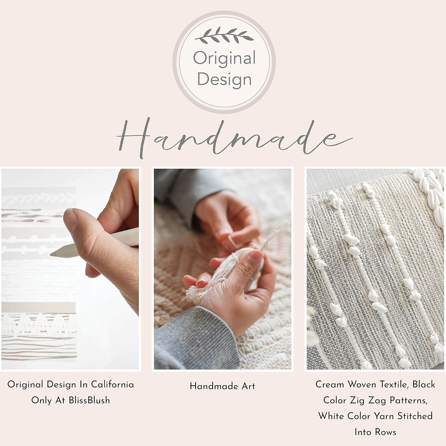 BlissBlush Gray Decorative Lumbar Pillow Cover 14x36, Boho Long Throw Pillow for Bed, Accent Lumbar Throw Pillow Case, Modern Farmhouse Textured Lumbar Cushion (Cover ONLY)