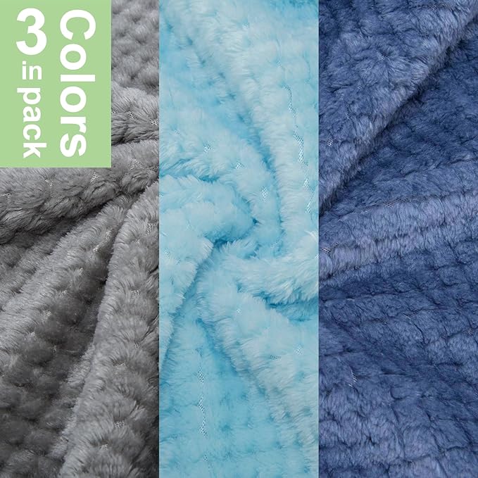 Dog Sweater, 3 Pack Dog Sweaters for Small Medium Dogs or Cat, Warm Soft Flannel Pet Clothes for Dogs Girl or Boy, Dog Shirt Coat Jacket (XX-Large, Grey+Navy+Sky Blue)