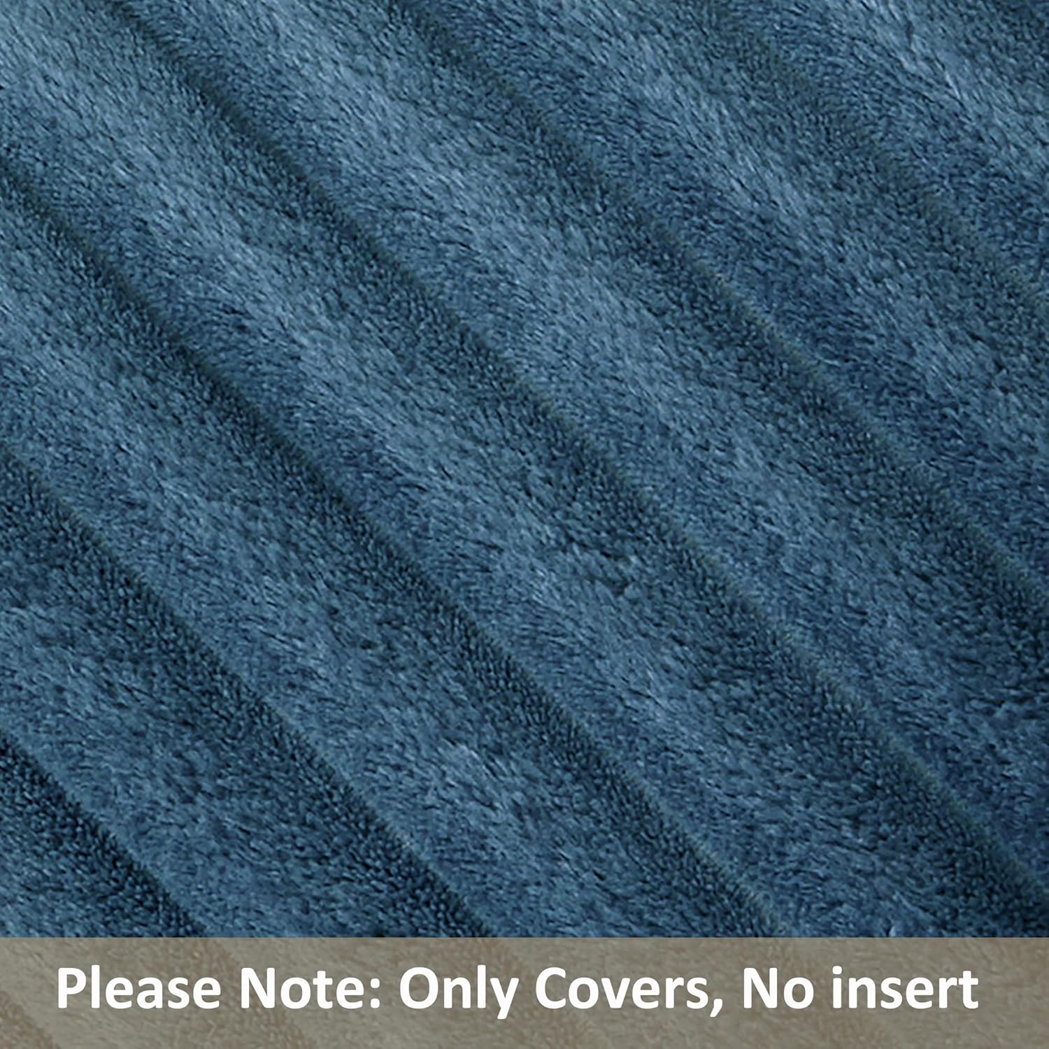 Kevin Textile Soft Plush 12x20 Inch Lumbar Pillow Cover 1 Pack, Luxury Fluffy Faux Fur Striped Flannel Rectangle Cushion Case for Couch Sofa Chair Bed Home Decor, Blue