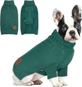 cyeollo Dog Sweater Pullover Turtleneck for Dogs, Classic Knitwear Fall Winter Cold Weather Dog Clothes Warm Pet Apparel Small Medium Large Dog Sweaters, Green S