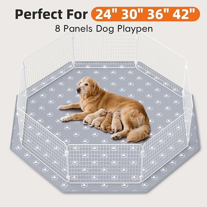 PJYuCien Washable Pee Pads for Dogs 2 Pack, 67" x 26" Octagonal Reusable Pee Pads for Dogs, Leak-Proof Pet Training Pads, Puppy Pads for Non-Slip, Designed for 24/30/36/42'' Width 8 Panels Pen