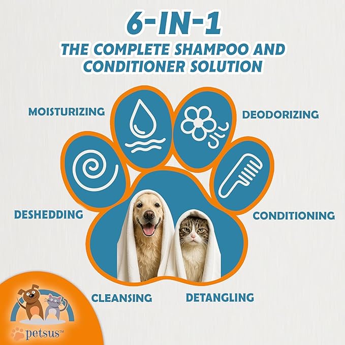 Hypoallergenic Dog & Cat Shampoo and Conditioner – All-Natural Itchy Skin Relief for Allergies | Puppy Safe | Soothing with Tea Tree Oil, Aloe Vera, and Oatmeal for Sensitive Skin