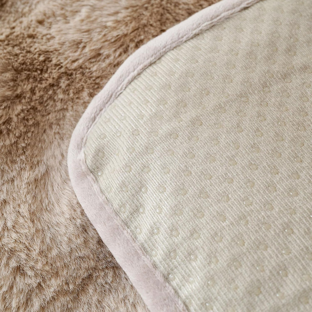 Faux Fur Couch Cover Fuzzy Soft Plush Thick Bubble Sofa Cover Luxury Sectional Couch Covers Luxury Anti-Slip Sofa Slipcover Washable Furniture Protector (Khaki,28"x59")