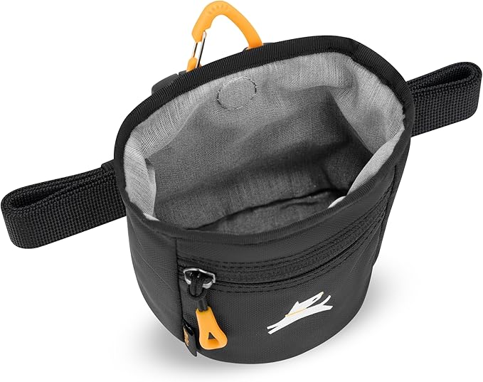 OllyDog Goodie Treat Bag, Dog Treat Pouch, Waist Belt Clip for Hands-Free Training, Magnetic Closure, Dog Training and Behavior Aids, Three Ways to Wear (Raven S'25)