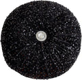 Round Throw Pillow, 13.7" Soft Glitter Sequin Pleated Pumpkin Decorative Round Pillow Circle Floor Pillow Cushions for Sofa Bed Chair Living Room Floor Home Decoration, Black