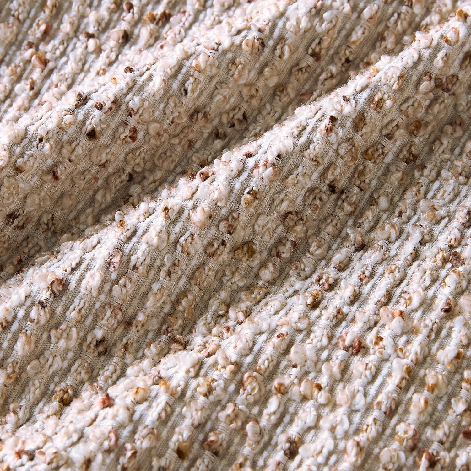 Decorative Couch Throw Pillow Covers 18x18 Set of 2 Beige Striped Soft Wool Pillow Covers Neutral Textured Boho Cushion Covers for Modern Farmhouse Sofa Bedroom Living Room Decor SY012-A18