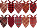 Weewooday 50 Pcs Christmas Dog Bandanas Bulk Xmas Red Buffalo Plaid Bandanas for Dogs Soft Bibs Adjustable Triangle Scarf for Small Medium Large Pets Costume (25.6 x 17.7 x 17.7 Inch)