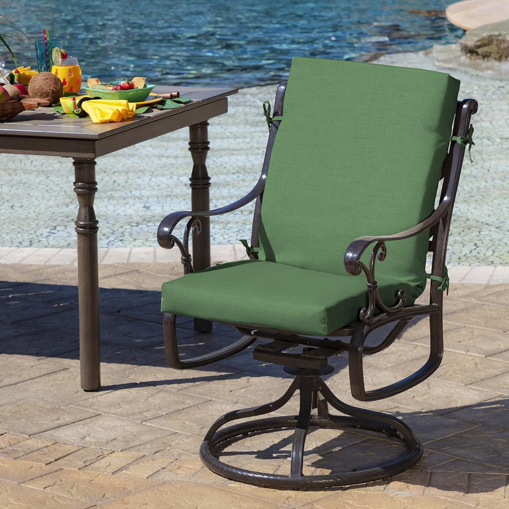 Arden Outdoor Midback Chair Cushion, 18 x 16.5, Moss Green Leala