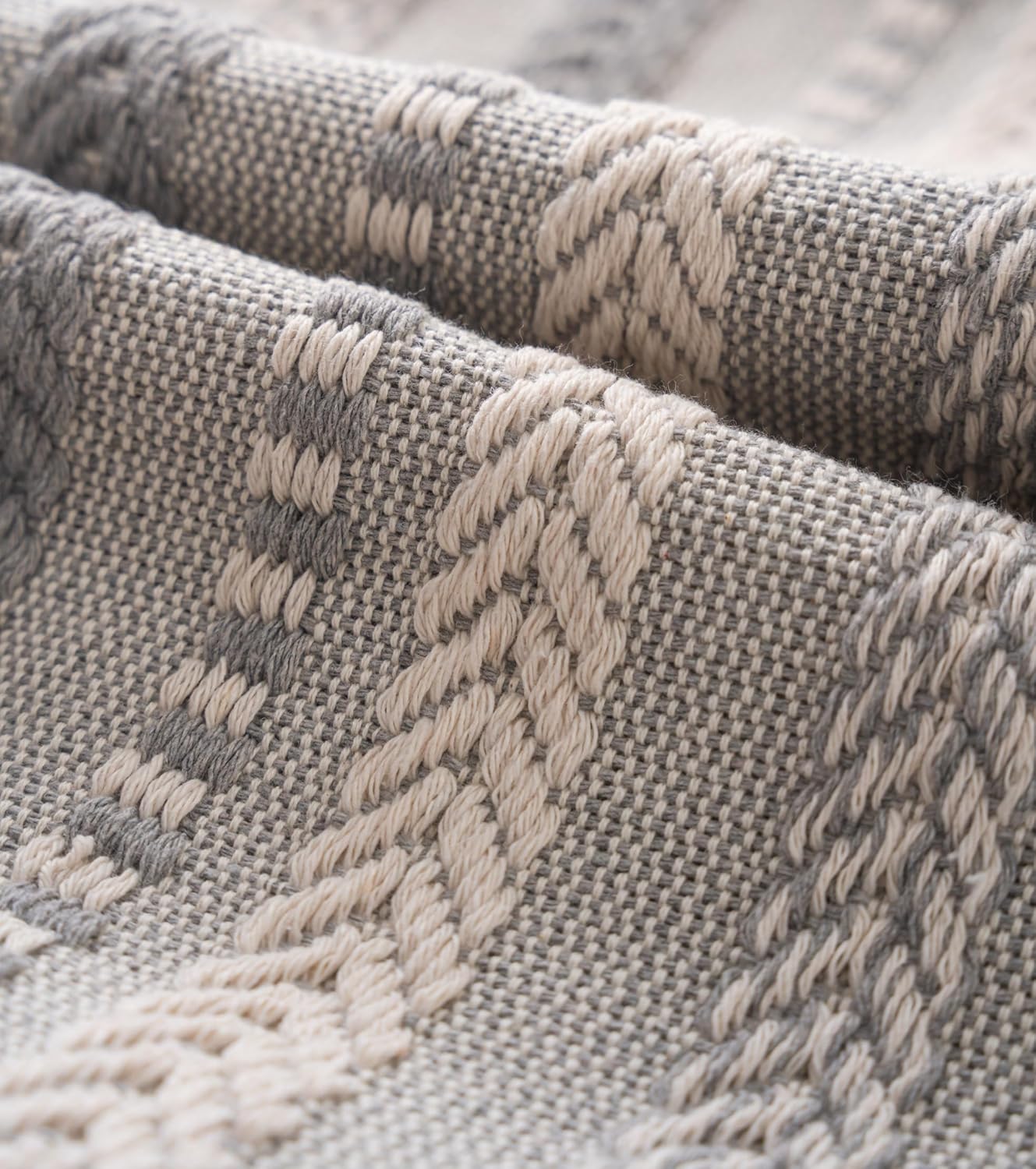 Boho Throw Pillow Covers 12x20 Inch Set of 2, Farmhouse Decorative Couch Pillow Cases, Grey Accent Pillows of Bed, Sofa Bedroom Living Room Home Decor Cushion Cover