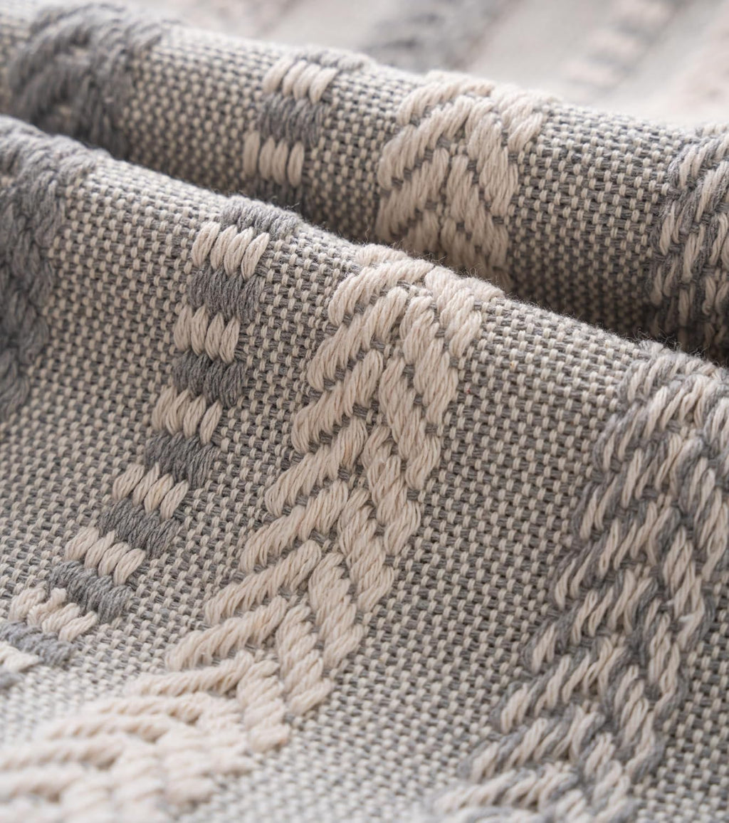 Boho Throw Pillow Covers 18x18 Inch Set of 2, Farmhouse Decorative Couch Pillow Cases, Grey Accent Pillows of Bed, Sofa Bedroom Living Room Home Decor Cushion Cover