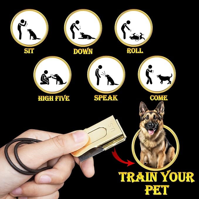 Mythrojan Brass and Steel Pet Training Clicker Puppy Dog Training Cricket Clicker U.S. Engraved WII Military Gear Metal Clicker