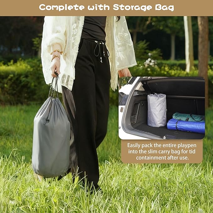 43"x43"x25" Dog Playpen, Pet Playpen for Small Dogs/Puppies & Cats, Puppy Playpen with Gate, Indoor & Outdoor Heavy-Duty Dog Fence with Thickened Fabric & Stainless Steel Pipes