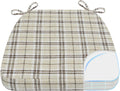 AAAAAcessories D-Shaped Chair Cushions, 2" Thick Dining Chair Pads with Ties and Removable, Machine-Washable Cover, 17" x 16", Yellow Checkered