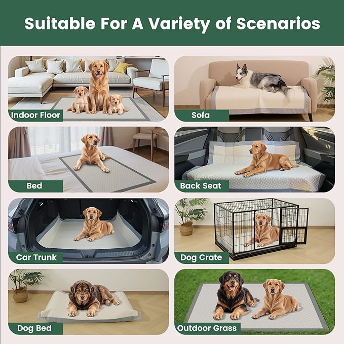 Gardner Pet 5XL 37"x54" Dog Pee Pads Extra Large, Super Absorbent & Leak-Proof Dog Potty Training Pads, Nop-Slip Bottom Puppy Pads, 80 Count Grey