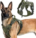 rabbitgoo Tactical Dog Harness for Large Dogs, No Pull Military Service Vest with Handle & Molle, Easy Control for Training Walking, Adjustable Reflective Straps, Green camo, XL