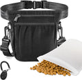 Dog Treat Pouch with 2 Cup Silicone Bag, Dog Treat Pouches for Pet Training with Clicker, Adjustable Belt, Shoulder Strap, Poop bags roll, 3 ways wear, for outdoor walks, training, and travel