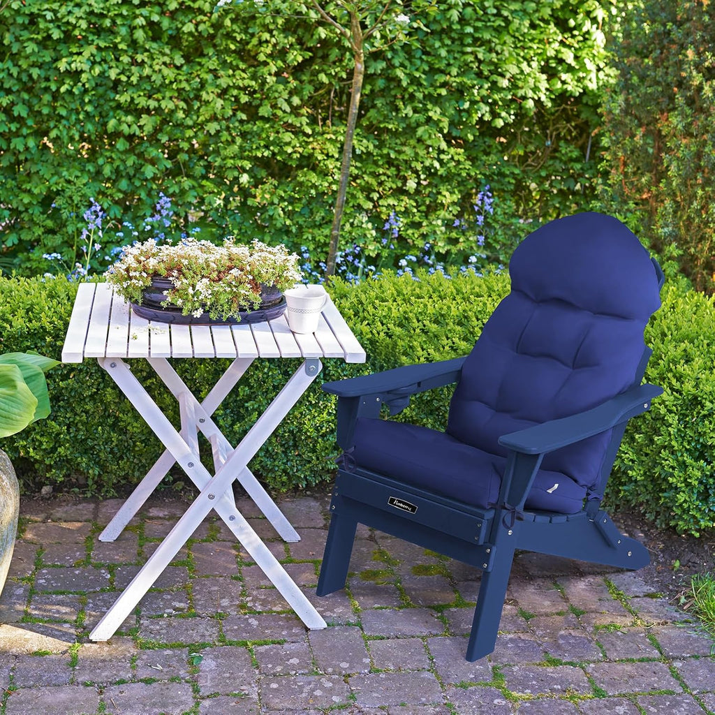 FUNBERRY Adirondack Chair Cushion, Thicken Comfy Cushions for Rocker Non Slip Fade Shield Waterproof High Back with Ties